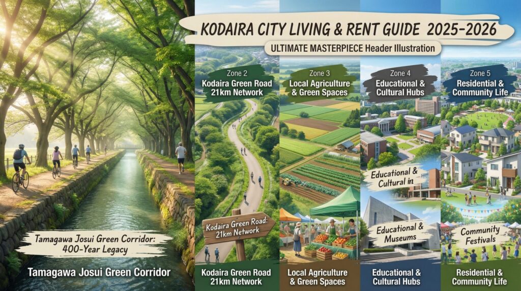 ブルーベリー栽培発祥の学園都市・小平市を徹底解説。1K家賃4.7〜6.6万円台、新宿へ約36分の西武新宿線アクセス。小川駅タワマン竣工&花小金井地価+8.5%で資産性にも注目。給食費無償化など子育て支援も充実。お部屋探しはグローバルホームへ。