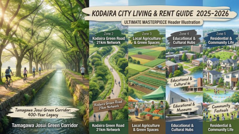 ブルーベリー栽培発祥の学園都市・小平市を徹底解説。1K家賃4.7〜6.6万円台、新宿へ約36分の西武新宿線アクセス。小川駅タワマン竣工&花小金井地価+8.5%で資産性にも注目。給食費無償化など子育て支援も充実。お部屋探しはグローバルホームへ。