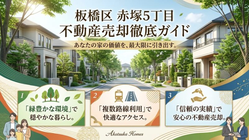 板橋区赤塚5丁目 不動産売却ガイド｜相場・税金・費用・流れ【2026年版】