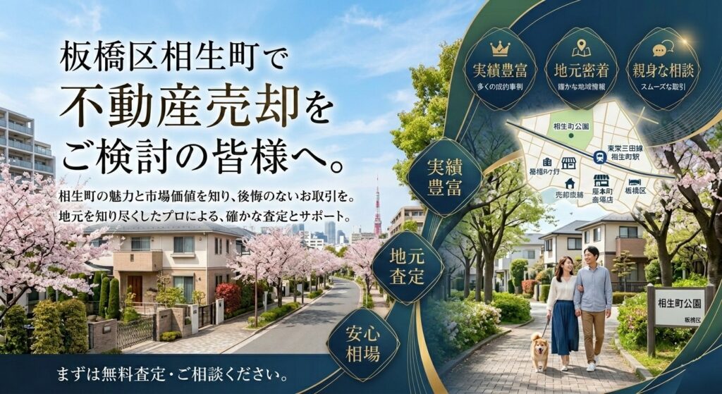 板橋区相生町 不動産売却ガイド｜相場・税金・流れ【2026年版】