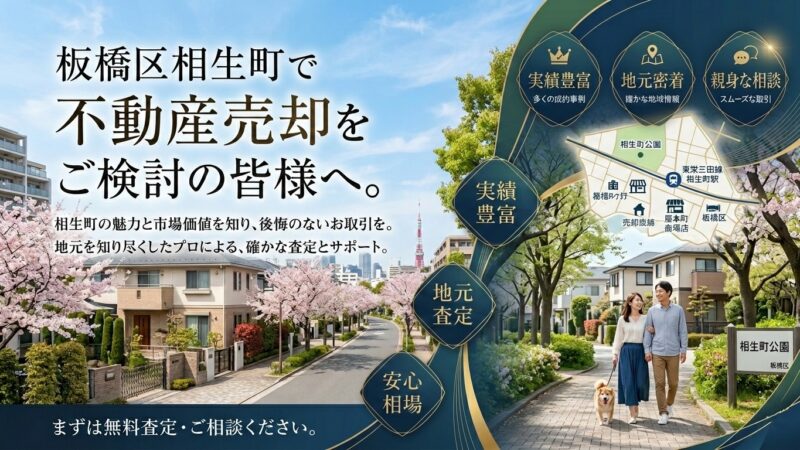 板橋区相生町 不動産売却ガイド｜相場・税金・流れ【2026年版】