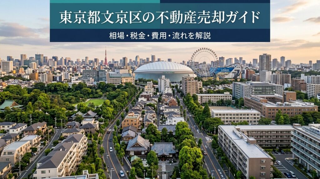 東京都文京区の不動産売却を徹底解説。2026年最新の公示地価平均163万円/㎡・マンション売却相場・戸建て相場から、譲渡所得税・3,000万円特別控除・仲介手数料、売却の流れ7ステップ、エリア別戦略まで。地域密着のグローバルホームが無料査定受付中。
