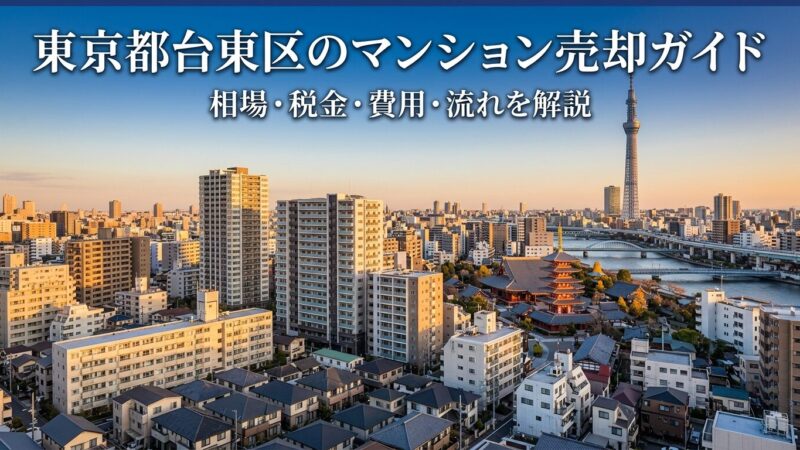 東京都台東区のマンション売却ガイド｜相場・税金・費用・流れ