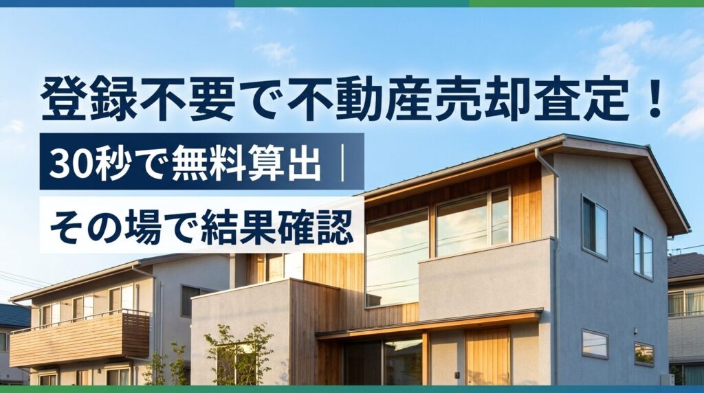 登録不要で不動産売却査定！30秒で無料算出｜その場で結果確認