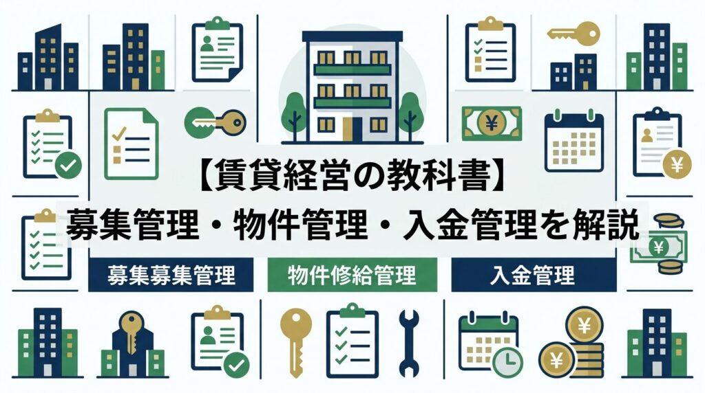 【賃貸経営の教科書】募集管理・物件管理・入金管理を解説