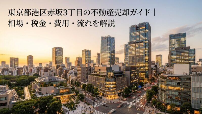 港区赤坂3丁目 不動産売却ガイド｜相場・税金・費用・流れ